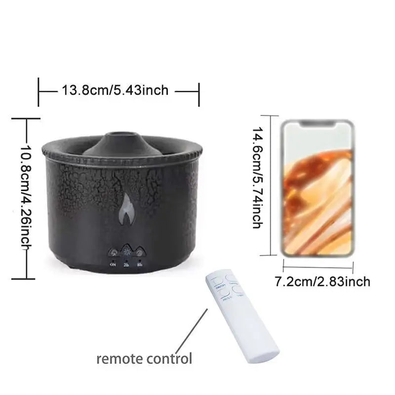 NEW 360ml Portable  Diffuser, Simulated Volcano Design Essential Oil Diffuser, Decorative Air Humidifier with Night Light, Fragr