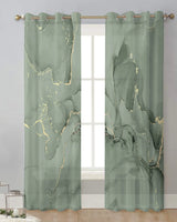 Grass Green Marble Tulle Curtains For Living Room Bedroom Kitchen Decoration Chiffon Window Treatments Voile Sheer Curtain