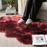 Soft Sheepskin Bedroom Carpet Imitation Wool Pad Long Hair Bedside Rugs Sofa Cushion Rugs Living Room Fluffy Hairy Fur Carpet