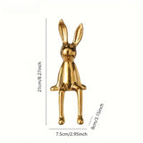 1PCS Ceramic Long-Eared Sitting Rabbit Room Ornaments Statue Luxury Home Decoration Accessories High-End Home Art Aesthetics