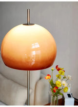 Bauhaus Living Room Retro Glass Table Lamp Gradient Orange Mushroom Floor LampLiving Room Bedroom Atmosphere LED Lamp