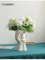 Nordic Style Body Art Ceramic Vase Decoration Home Crafts Simple Face Living Room Flower Arrangement Dried Accessories