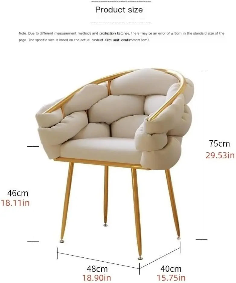 Formwell Leisure Single Sofa Chair Velvet Armchair with Gold Legs Makeup Chair with Upholstered for Living Room Bedroom