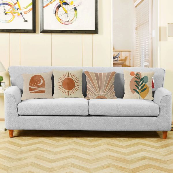 Geometric 2024 Bohemia Pillow Sun And Moon Landscape Cushion Leaves Throw Linen Pillowcase Home Decorative Decor Sofa Cushions