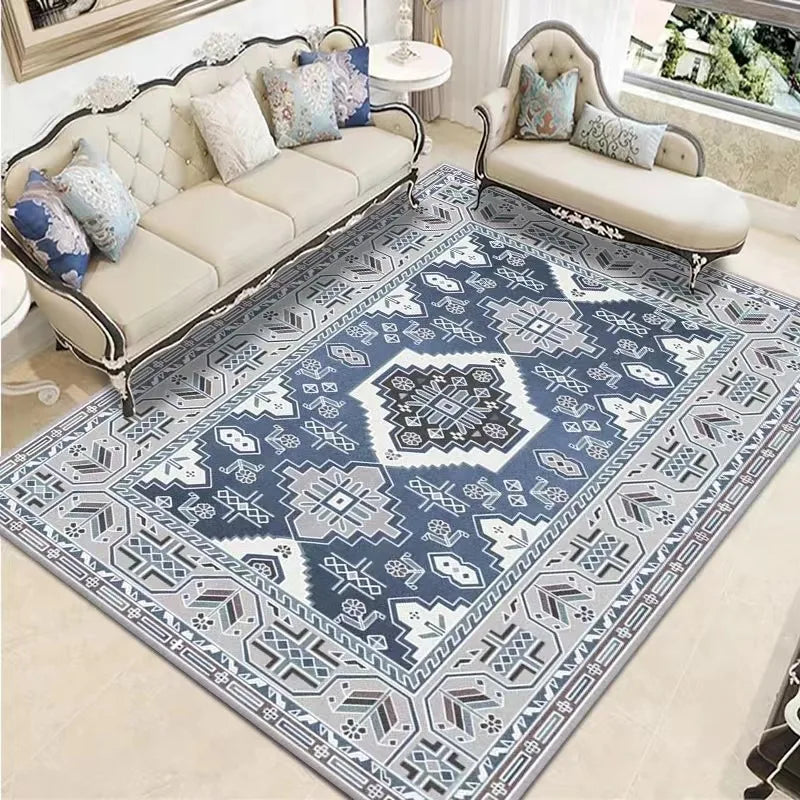 VIKAMA Modern Simple Crystal Pile Living Room Decorative Carpet Bedroom Office Dirty Resistant Machine Washable Large Carpet