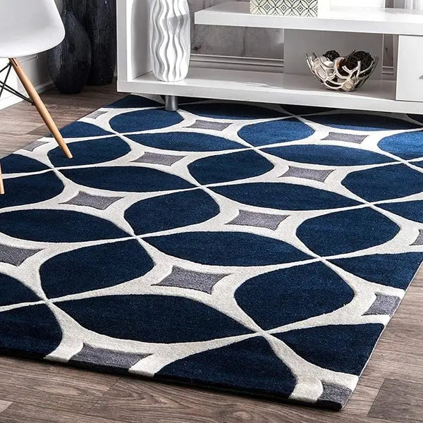 VIKAMA geometric lattice living room carpet bedroom bed large area full washout can be wiped light luxury luxury feeling mat RUG