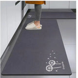 VIKAMA Simple Crystal Pile Kitchen Carpet Entryway Bathroom Doorway Non-Slip Oil Resistant Absorbent Carpet