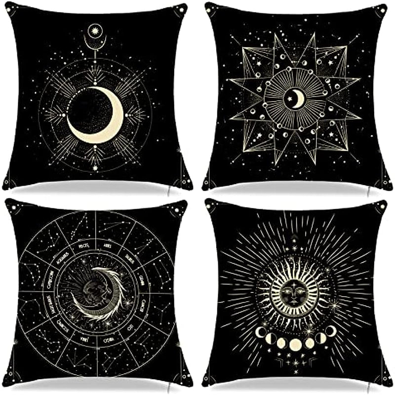 Throw pillowcase mystery witch decorative pillowcase sun and moon pillowcase bohemian sofa cushion cover home décor