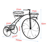 3-Tier Bicycle Plant Stand Wrought Iron Tricycle Planter Home Garden Patio Decor Flower Pots Shelf Indoor Outdoor