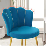 Formwell Upholstered Modern Accent Chair Velvet fabric Modern Kitchen Dining Chair with Mid-Back Make up chair with Golden legs