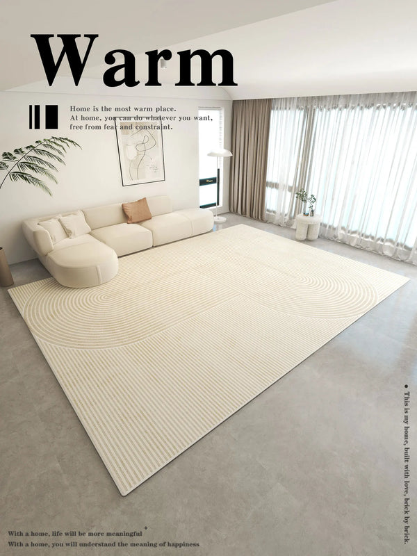 VIKAMA Simple cream style carpet living room coffee table mat light luxury high-end bedroom room autumn and winter floor mat