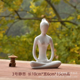 12 Styles Abstract Art Ceramic Yoga Poses Figurine Porcelain Lady Figure Statue Home Yoga Studio Decor Ornament