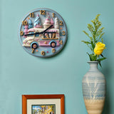 Aluminum Wall Clock - Ice Cream Truck Theme, Perfect For Living Room Decor & Father'S Day Gift