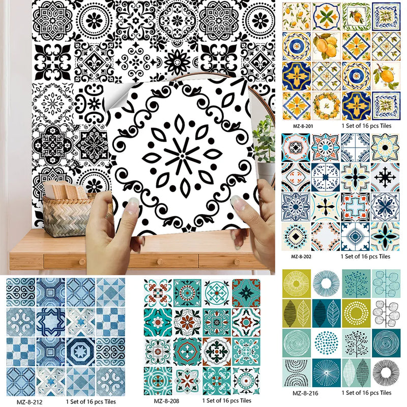 Matte Tile Wall Sticker Set