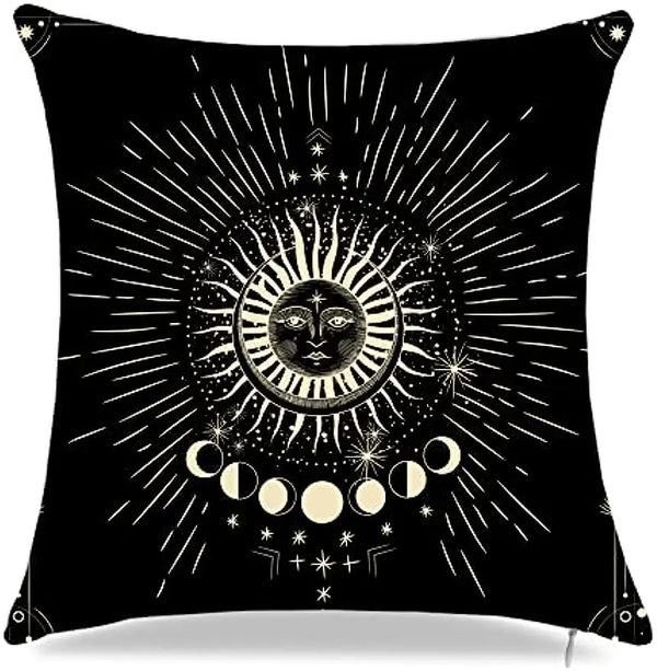 Throw pillowcase mystery witch decorative pillowcase sun and moon pillowcase bohemian sofa cushion cover home décor