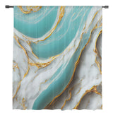 Marble Texture Aqua Tulle Curtains For Living Room Bedroom Kitchen Decoration Chiffon Window Treatments Voile Sheer Curtain